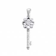 Серебряная подвеска Ключик с фианитами (TP0709)