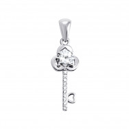 Серебряная подвеска Ключик с фианитами (TP1813)