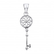 Серебряная подвеска Ключик с фианитом (GP1947)