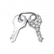 Серебряная подвеска Ключики с фианитами (362383)