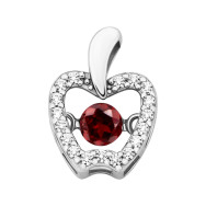 Серебряная подвеска с гранатом и фианитами (806П.г.Rh) 