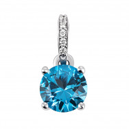 Серебряная подвеска с кварцем London blue и фианитами (3899р-QLB)