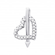 Серебряная подвеска Сердце с фианитами (TP1471)