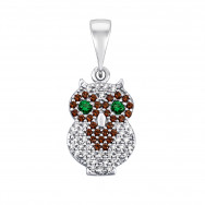 Серебряная подвеска Сова с фианитами (ЛК-0289р(зк))