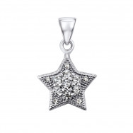 Серебряная подвеска Звездочка с фианитами (PP2462)