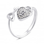 Серебряное кольцо Ключик с фианитами (К2Ф/1307-16)