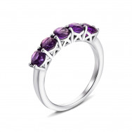 Серебряное кольцо с аметистом (Тд0001/ам-R)