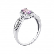 Серебряное кольцо с аметистом и фианитами (1511/1р-AMET)