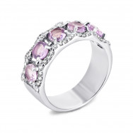 Серебряное кольцо с аметистом и фианитами (1630/9р-AMT)