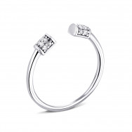 Серебряное кольцо с фианитами (1057К (Ф1).Rh)