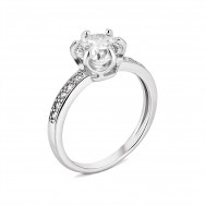 Серебряное кольцо с фианитами (81049б)