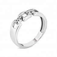 Серебряное кольцо с фианитами (81092б)