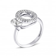 Серебряное кольцо с фианитами (81097б)