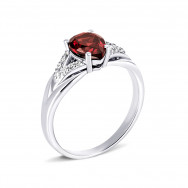 Серебряное кольцо с гранатом и фианитами (1937/9р-GAR)