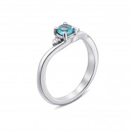 Серебряное кольцо с топазом и фианитами (1671/9р)