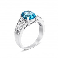 Серебряное кольцо с топазом и фианитами (Тд0002/топsw-R)