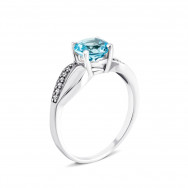 Серебряное кольцо с топазом swiss и фианитами (1923/9р-TSWB)
