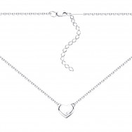 Серебряное колье Сердце с фианитом (86037б)