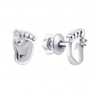 Серебряные пуссеты Ножки с фианитами (82008б)