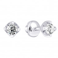 Серебряные пуссеты с фианитами (2303/1р-CZ)