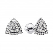 Серебряные пуссеты с фианитами (2305/1р-CZ)