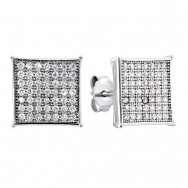 Серебряные пуссеты с фианитами (GE0138)
