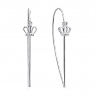 Серебряные серьги Корона с фианитами (С2Ф/1422)