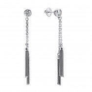 Серебряные серьги-подвески c фианитами (500477/2-СПР)
