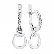 Серебряные серьги-подвески с фианитами (2197/1р-CZ)