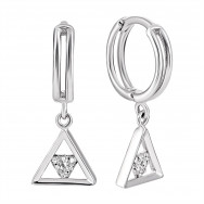 Серебряные серьги-подвески с фианитами (2E24676)