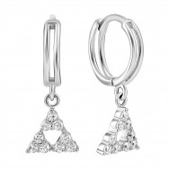 Серебряные серьги-подвески с фианитами (2E24688)