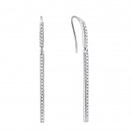 Серебряные серьги-подвески с фианитами (ЛК-0129р)