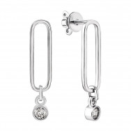 Серебряные серьги-подвески с фианитами (СП151(зв)с)