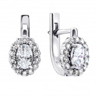 Серебряные серьги с фианитами (1EA82982)