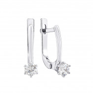 Серебряные серьги с фианитами (20247)