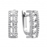 Серебряные серьги с фианитами (500777-СР л.к)