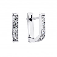 Серебряные серьги с фианитами (606C.Rh)