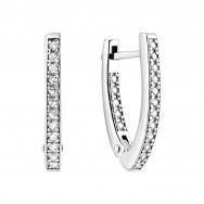 Серебряные серьги с фианитами (82723б)