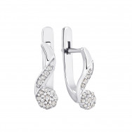 Серебряные серьги с фианитами (E08774)