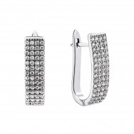 Серебряные серьги с фианитами (ЛК-0076р)