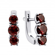 Серебряные серьги с гранатом (2976/9р-GARN)