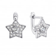 Серебряные серьги Звездочки с фианитами (1EA80984)