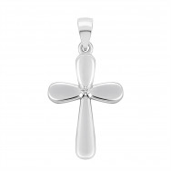Серебряный крестик с бриллиантом (3942р-BR)