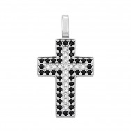 Серебряный крестик с фианитами (500863-Кр.Р л.к.б/ч40)