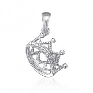 Серебряная подвеска «Корона» без вставки. Артикул 35010/12/1