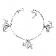 Серебряный браслет с подвесками (BCHXD000011-B/12)