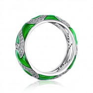 Серебряное кольцо с эмалью и фианитами (15032RA4-R/12/1810)