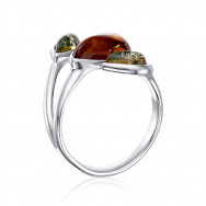 Серебряное кольцо с янтарем (RdR564M-R/12/2787)