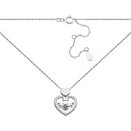 Серебряное колье Сердце с фианитами (SN00551)
