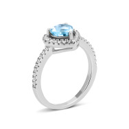 Серебряное кольцо с топазом и фианитами (SR26917-BW к топ)